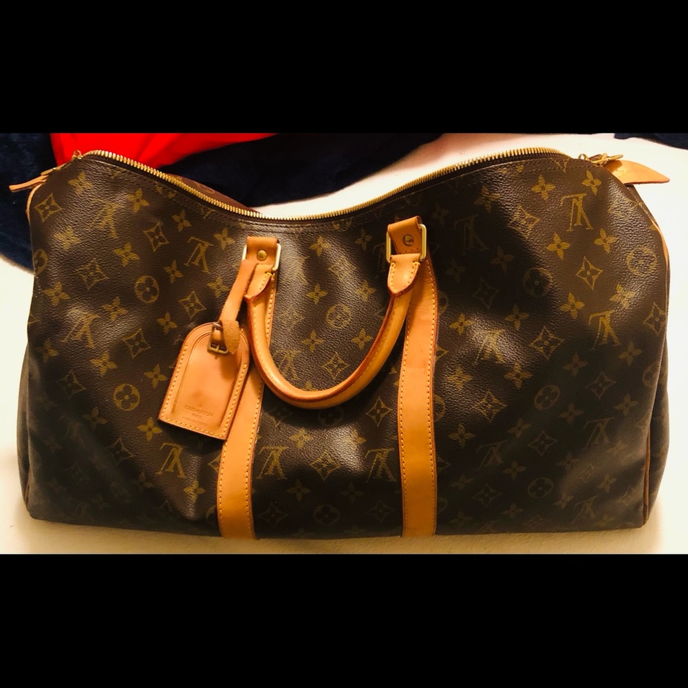 Authentic Louis Vuitton Keepall 50 Monogram Canvas Duffle Bag